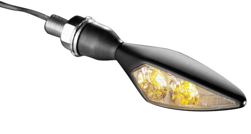 Kuryakyn Kellermann Micro Rhombus Collection Turn Signals 2551 Signal, Rhombus, LED, Clear Lens, Amber Light, Black Housing, Each thumbnail 2