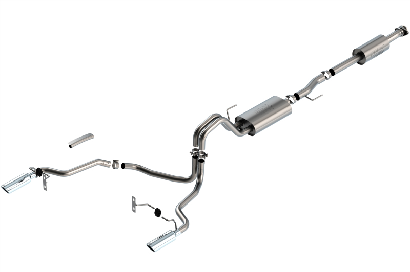 Borla F-150 2021 3.3L CC SB EC STB XL/XLT/Lariat/KR/Plnm/LTD 3/2.25 SRE Cat-Back ATAK Chrome Tips thumbnail 2