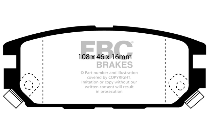 EBC 91-93 Dodge Stealth 3.0 4WD Redstuff Rear Brake Pads thumbnail 4