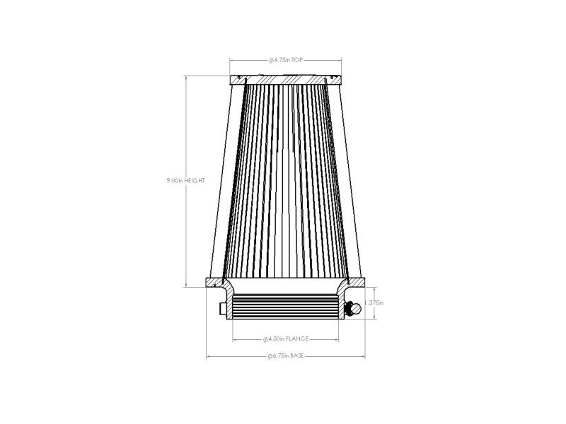 aFe POWER Universal Clamp-On Air Filter w/ D2 Dura-Dry Media - 4.5in F x 7in B x 4.75in T x 9in H thumbnail 4
