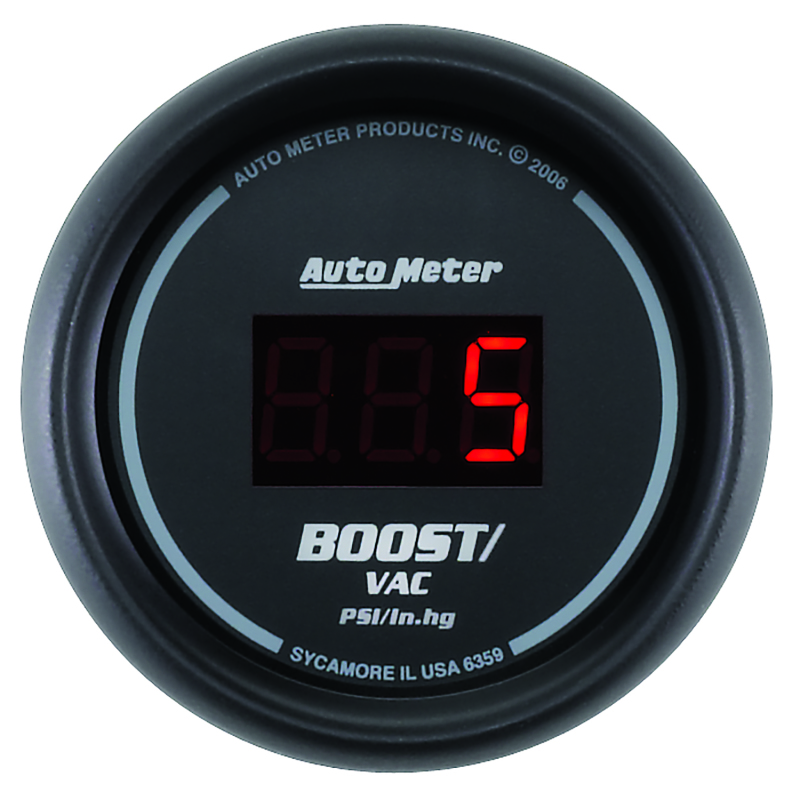 Autometer Black 52mm 30 In Hg.-Vac./30 PSI Digital Vacuum/Boost Gauge thumbnail 3