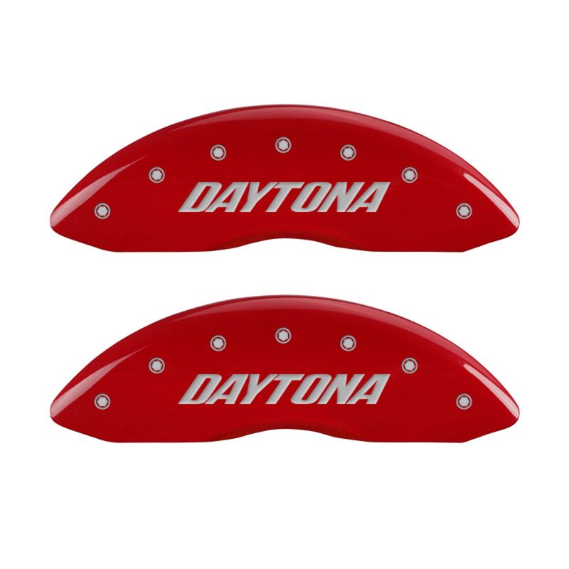 MGP 4 Caliper Covers Engraved Front & Rear Daytona Red finish silver ch thumbnail 7