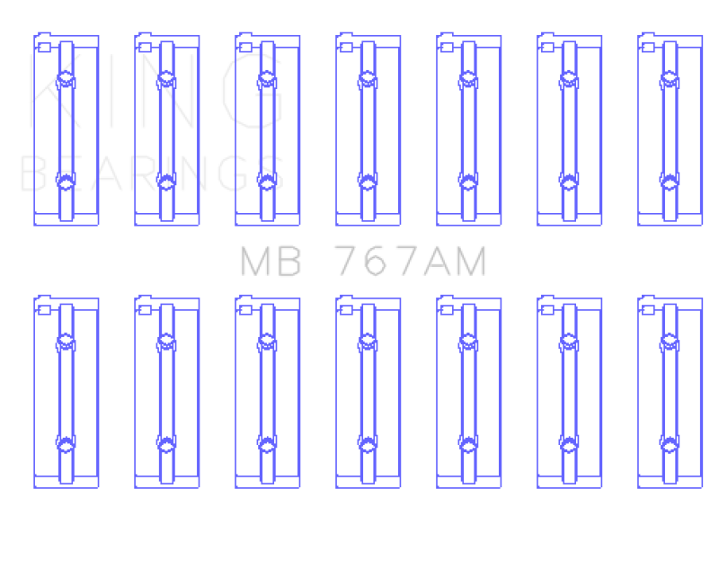 King Engine Bearings Toyota 2M/4M/5ME/5MGE/7MGE/7MGTE Main Bearing Set - Size STD thumbnail 4