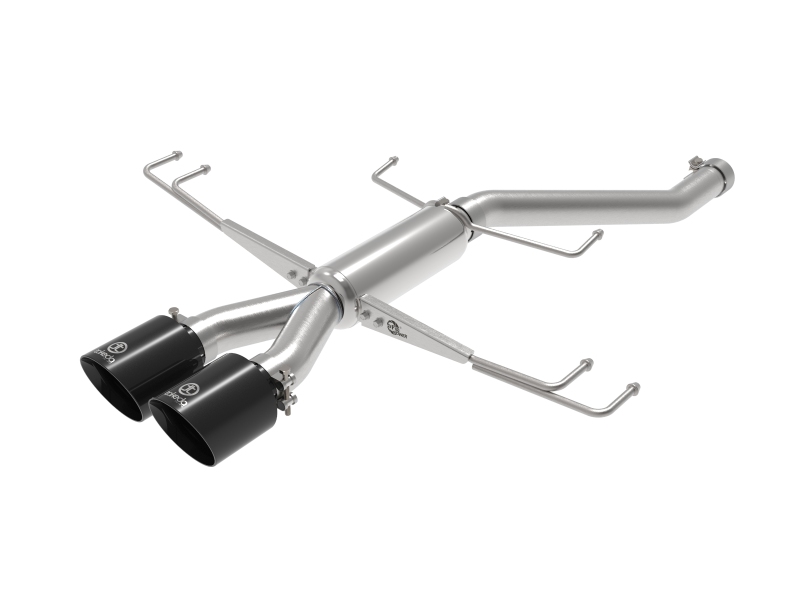 aFe Takeda 2.5in 304SS Axle-Back Exhaust System 17-19 Honda Civic Type R L4-2.0L (t) - Black Tip thumbnail 6