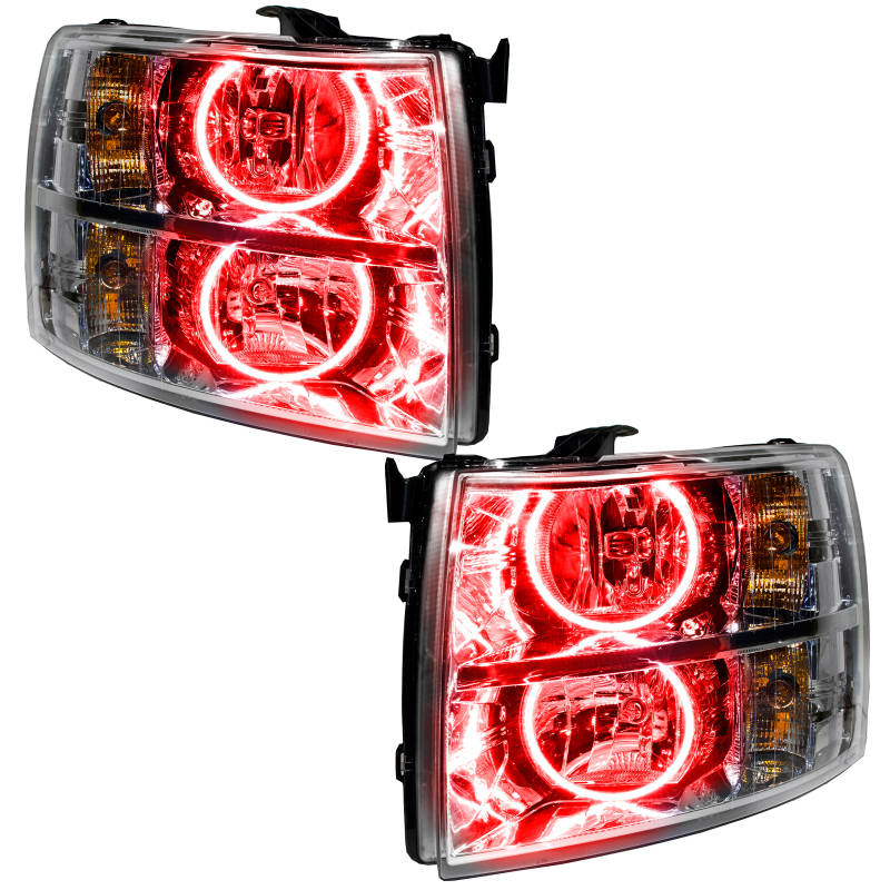Oracle Lighting 07-13 Chevrolet Silverado Pre-Assembled LED Halo Headlights-Red thumbnail 2