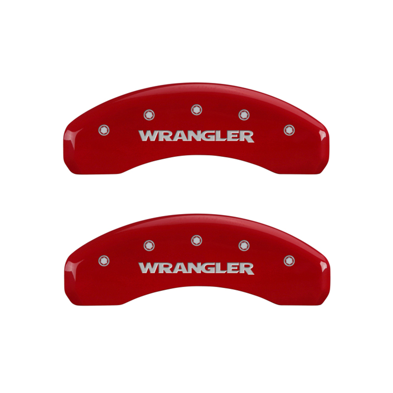 MGP 4 Caliper Covers Engraved Front & Rear WRANGLER Yellow finish black ch thumbnail 9