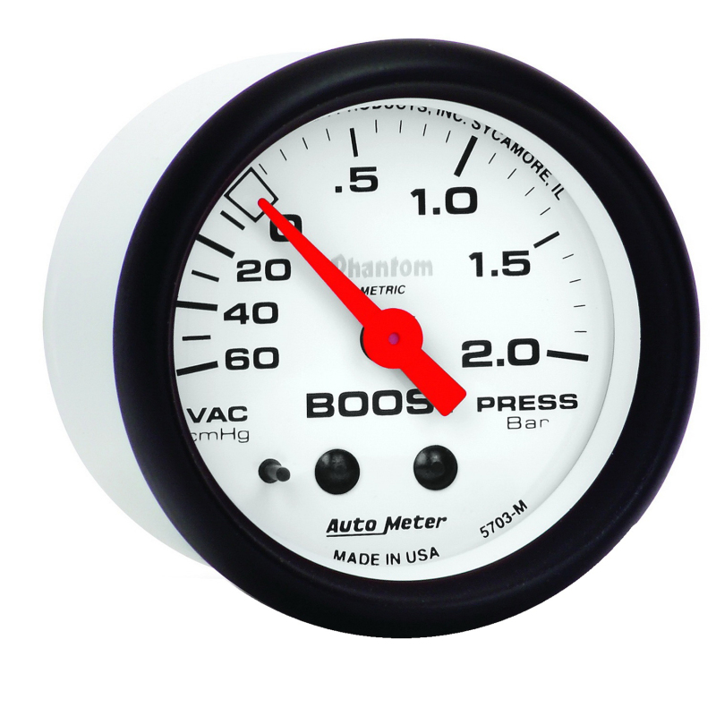 Autometer Phantom 2-1/16in 60CM/HG - 2.0 Bar - Mechanical Gauge thumbnail 6
