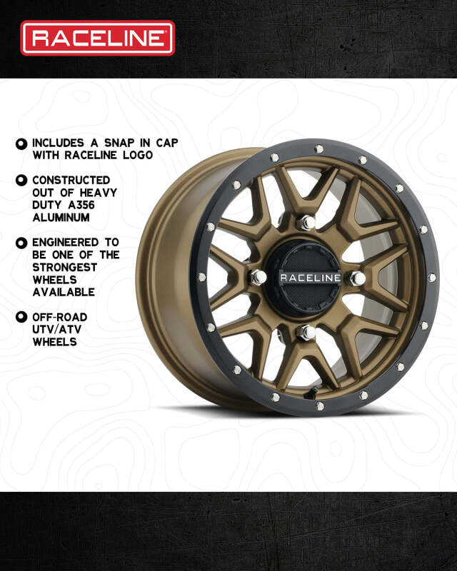 Raceline A94BZ Krank 14x7in / 4x110 BP / 10mm Offset / 83.8mm Bore - Bronze & Black Lip Wheel thumbnail 7