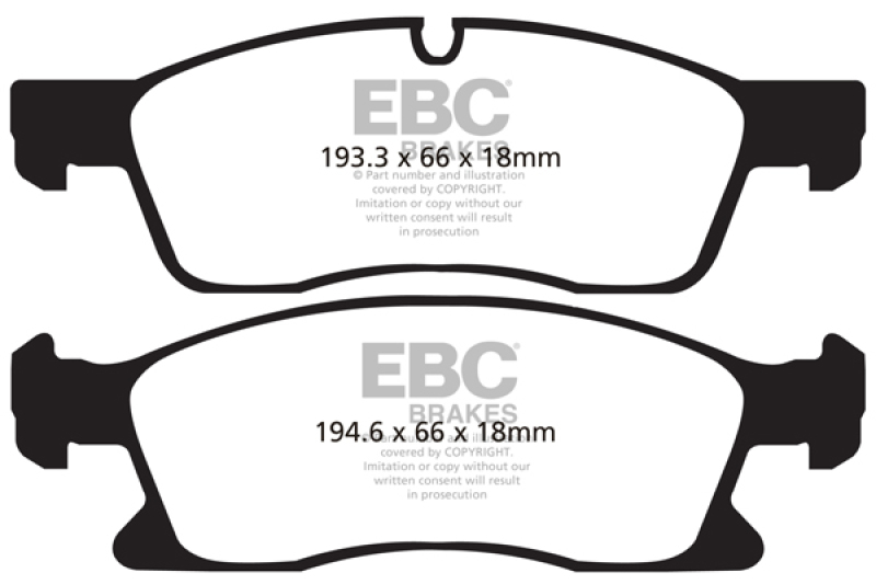 EBC 11+ Dodge Durango 3.6 Greenstuff Front Brake Pads thumbnail 5