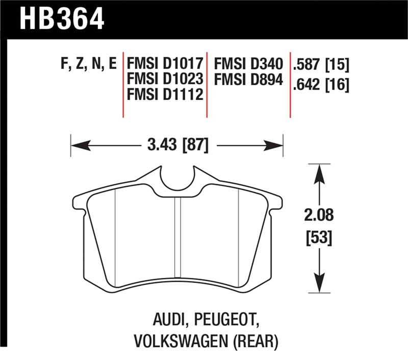 HAWK HPS 5.0 Brake Pad Sets