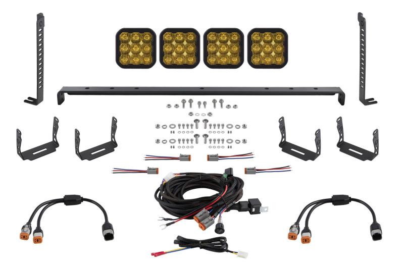 Diode Dynamics 14-23 Toyota 4Runner SS5 Stealth Grille LED 4-Pod Kit - Sport Yellow Driving thumbnail 2