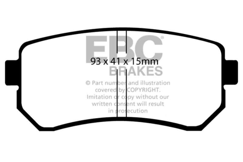EBC Redstuff Ceramic Brake Pads DP31769C Pads, Redstuff, Ceramic, Rear, for Hyundai, Accent, Set thumbnail 5