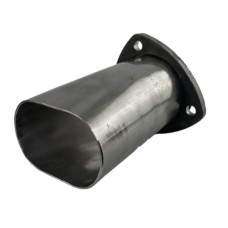 3" Round w/ Floating 3 Bolt Header Flange Connection to 3" Oval - Adapter