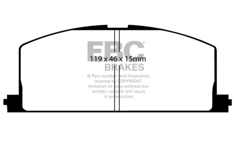 EBC 90-91 Toyota Celica 1.6 Yellowstuff Front Brake Pads thumbnail 5