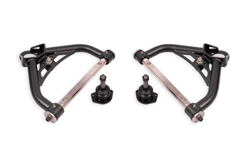 BMR 70-81 Chevrolet Camaro Non-Adj. Upper A-Arms w/ 0.5in Tall Ball Joint (Delrin) -Black Hammertone