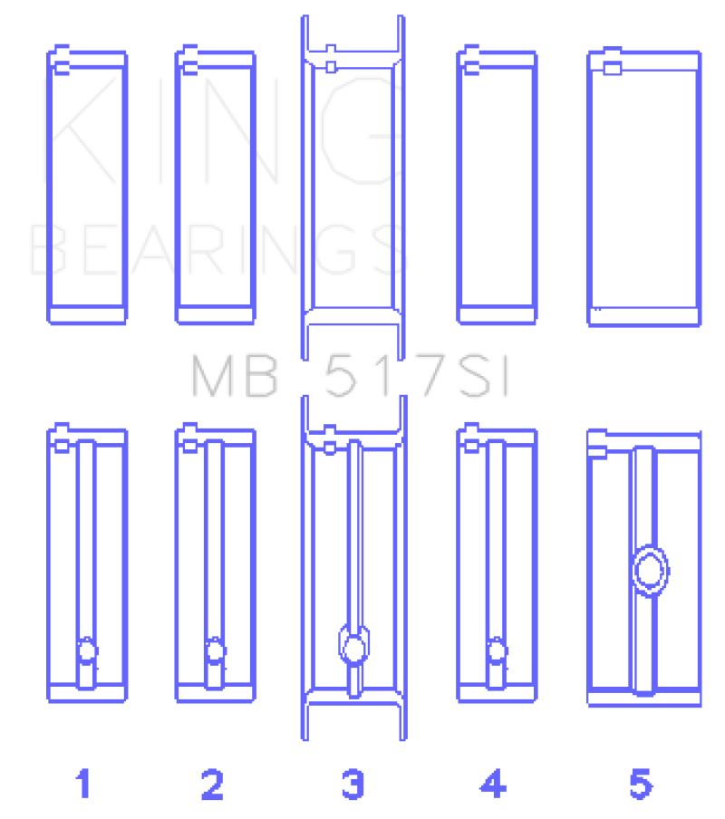 King Engine Bearings Chrysler 360 / 360CI 5.9L V8 Main Bearing Set thumbnail 2