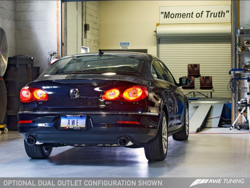 AWE Tuning VW CC Touring Edition Exhaust Dual Outlet - Chrome Silver Tips thumbnail 4