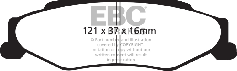 EBC 03-04 Cadillac XLR 4.6 Greenstuff Rear Brake Pads thumbnail 2