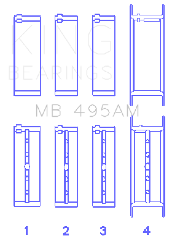King Infiniti/Nissan 181CI 3.0L VG30DE/TT V6/122CI 2.0L VG20DET V6 (Size STD) Main Bearing Set thumbnail 7