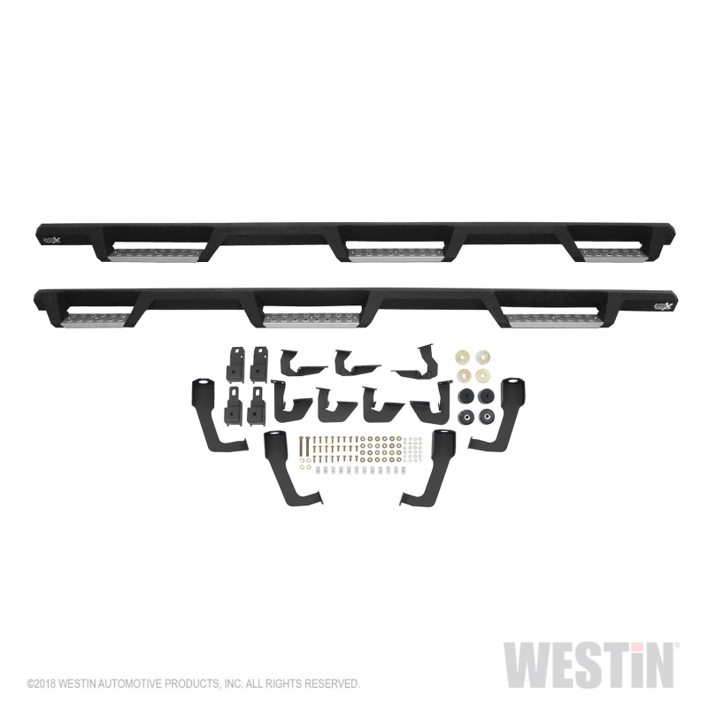 Westin/HDX 07-18 Chevrolet Silverado 2500 6.5ft Drop Wheel to Wheel Nerf Step Bars - Textured Black thumbnail 9