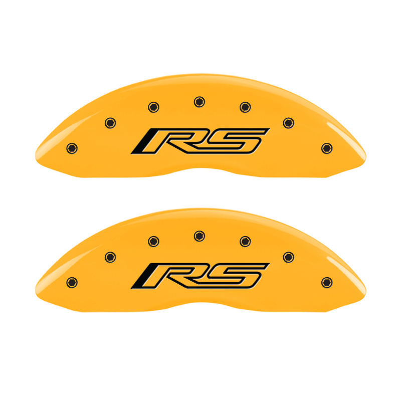 MGP 4 Caliper Covers Engraved Front & Rear Gen 5/RS Yellow finish black ch thumbnail 4