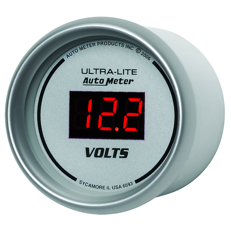 Autometer Ultra-Lite 2-1/16in 8-18 Volts Digital Voltmeter