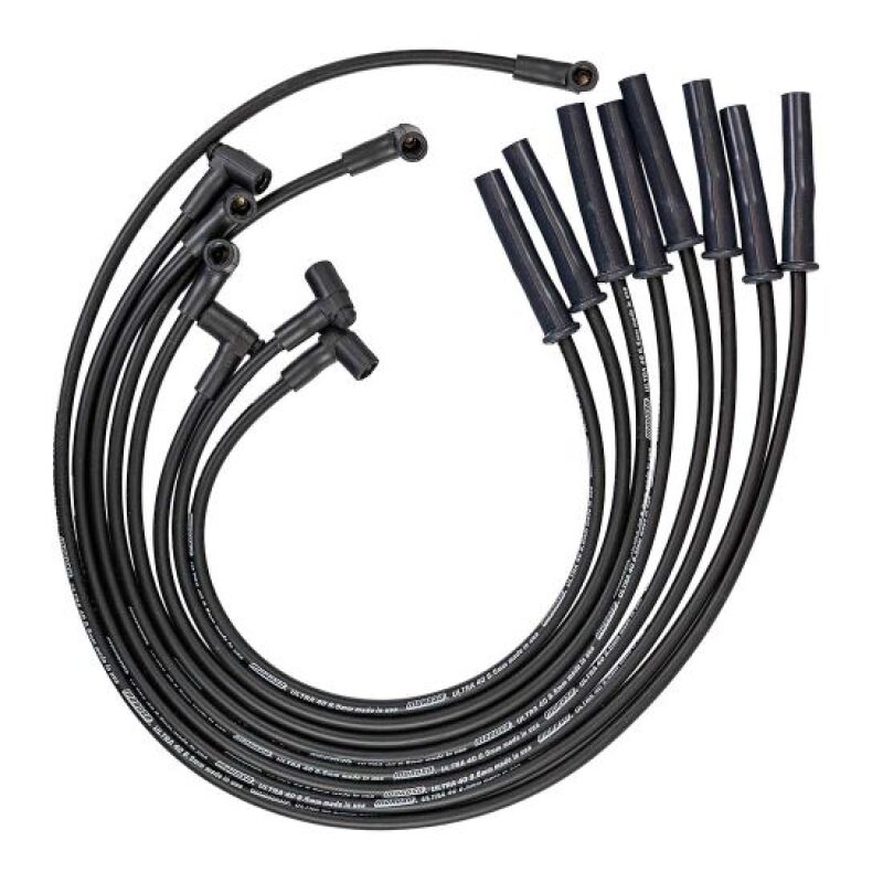 Moroso GM BBC 366-454 HEI-Style w/Coil In Cap Ultra 40 8.5mm Multi-Angle Spark Plug Wire Set - Blk