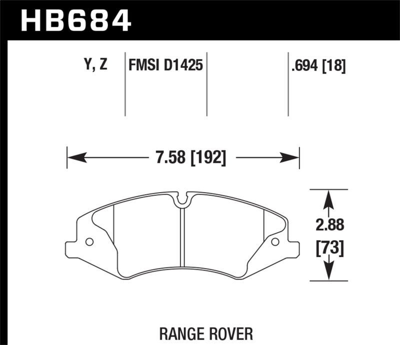 Hawk 10-13 Range Rover/Range Rover Sport Supercharged Performance Ceramic Street Front Brake Pads thumbnail 5