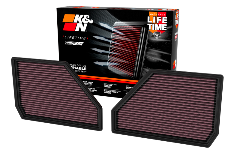 K&N 25+ BMW X5 M V8-4.4L High-Flow Replacement Air Filter thumbnail 2