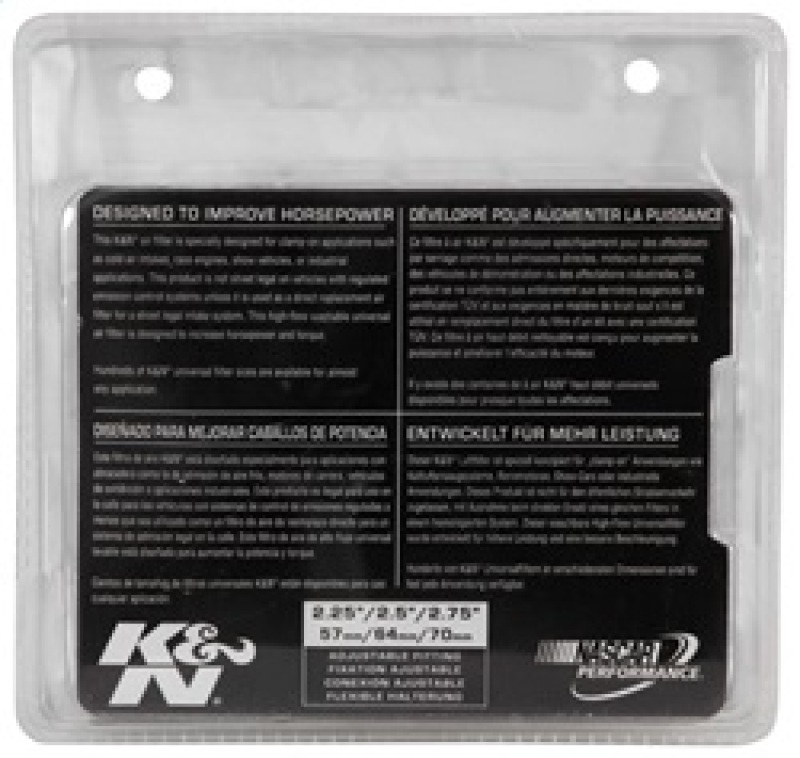 K&N Universal Chrome Filter 2 3/4in FLG / 4 1/2in Bottom / 4 1/2in Height thumbnail 7