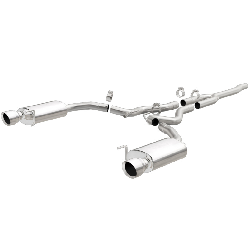 MagnaFlow Cat Back, SS, 2.5in, Street, Dual Split Polished 4.5in Tips 2015 Ford Mustang Ecoboost thumbnail 3