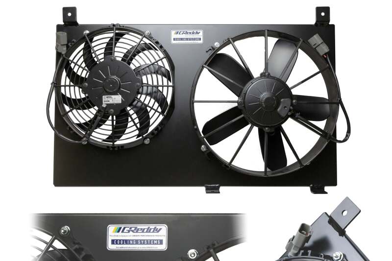 GReddy 00-09 Honda S2000 Dual Fan Shroud w/ Dual SPAL Fans - Black thumbnail 3