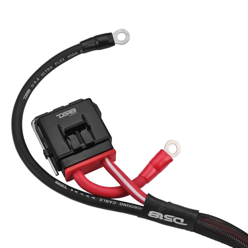 DS18 4-GA Water Resistant Fuse Holder 8 Ft of Power and Ground Wires 2 Door UTV