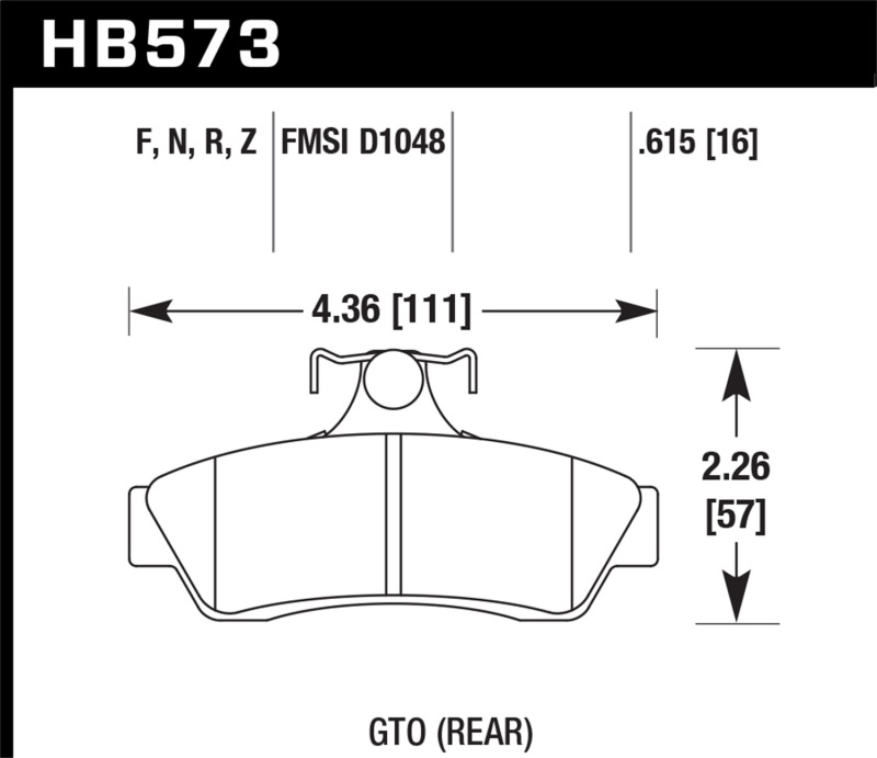 Hawk 04-06 Pontiac GTO HPS 5.0 Rear Brake Pads thumbnail 3