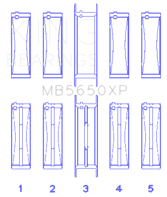 King Engine Bearings Ford 370ci/429ci/460ci 16v OHV Crankshaft Main Bearing Set (Set of 5) thumbnail 7