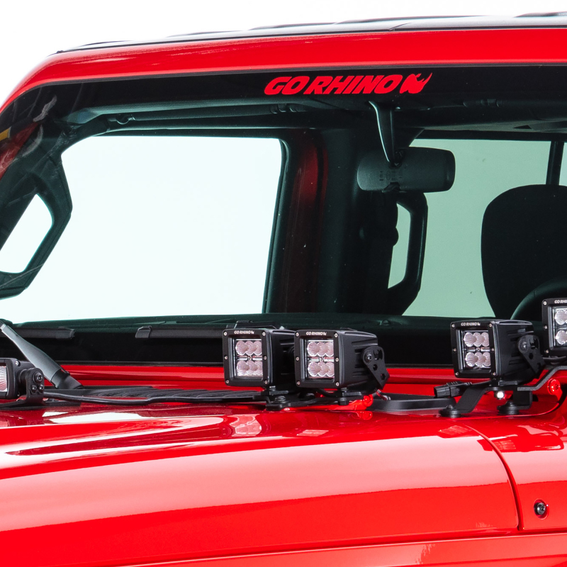 Go Rhino 18-20 Jeep Wrangler JL/JLU/Gladiator JT Light Mount - Two 3in Cubes thumbnail 4