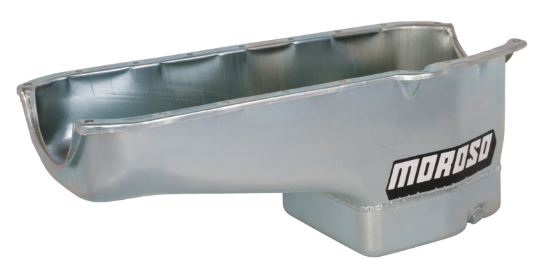 Moroso Pre-80 Chevrolet Small Block (w/Driver Side Dipstick) Wet Sump 6qt 8.25in Steel Oil Pan - Blk thumbnail 6