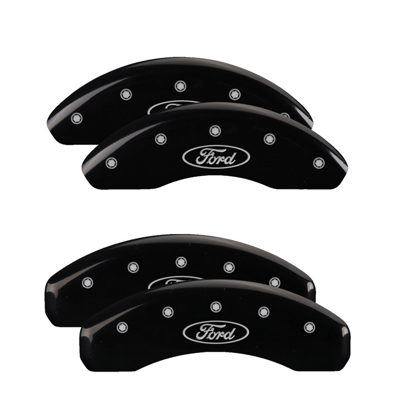 MGP 4 Caliper Covers Engraved Front & Rear Oval logo/Ford Black finish silver ch thumbnail 4