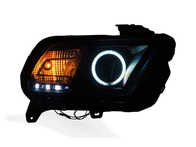 Raxiom 13-14 Ford Mustang w/ Factory HIDLED Halo Projector Headlights- Black Housing (Smoked Lens) thumbnail 6