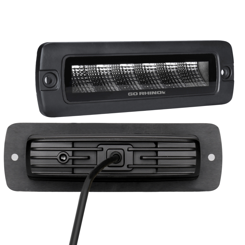 Go Rhino Xplor Blackout Series Sixline LED Flood Light Kit (Flush Mount) - Blk (Pair) thumbnail 3