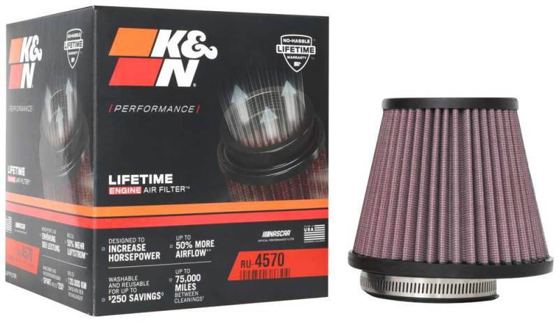 K&N Universal Air Filter 2-7/8in Flange / 5-3/16in Base / 3-1/2in Top / 4-7/16in Height thumbnail 4