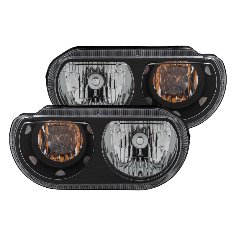 ANZO 2008-2014 Dodge Challenger Crystal Headlights Black thumbnail 7