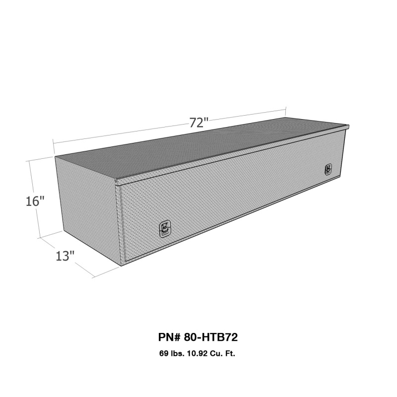 Westin/Brute HD Top Sider 13in x 72in w/flip up Door - Aluminum thumbnail 3