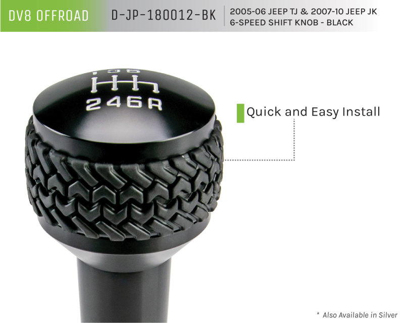 2005-2010 Jeep TJ/JK 6-Speed Shift Knob Black Finish - Image 10