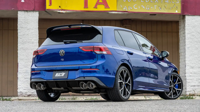 Borla 22-25 Volkswagen Golf R S-type Cat-Back Exhaust - Dual 4.5in Stainless Brushed Tips w/ Logo thumbnail 2