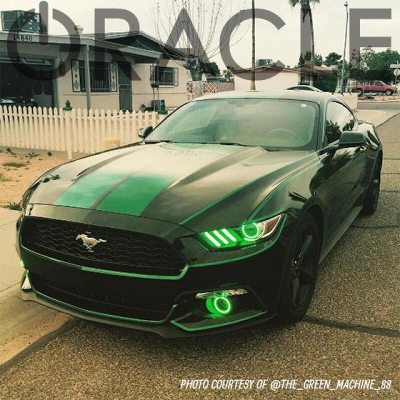 Oracle Ford Mustang V6 13-14 WP LED Projector Fog Halo Kit - ColorSHIFT