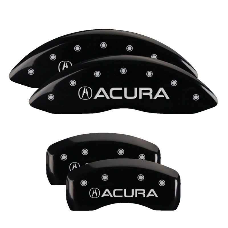 MGP 4 Caliper Covers Engraved Front & Rear Acura Black finish silver ch thumbnail 6