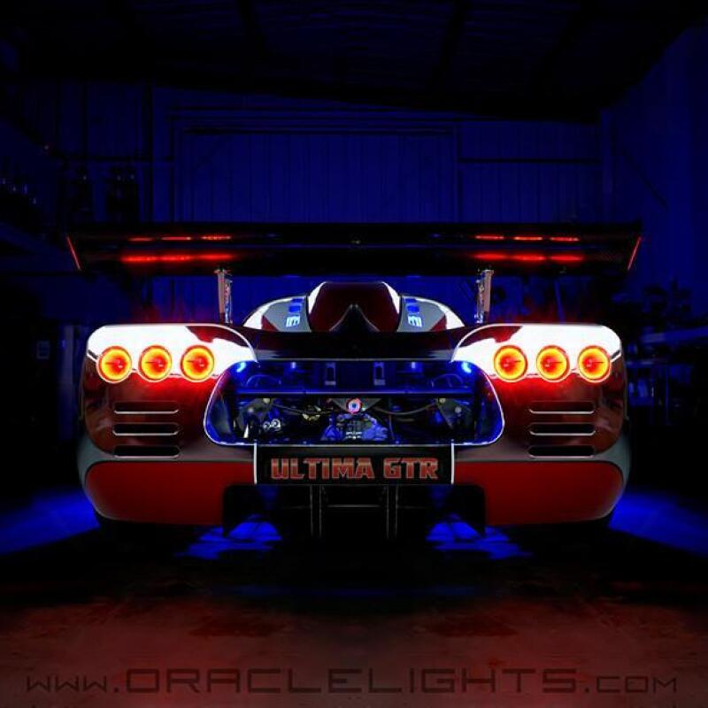Oracle Ultima GTR LED Waterproof Tail Light Halo Kit - 4 Rings - Red thumbnail 5