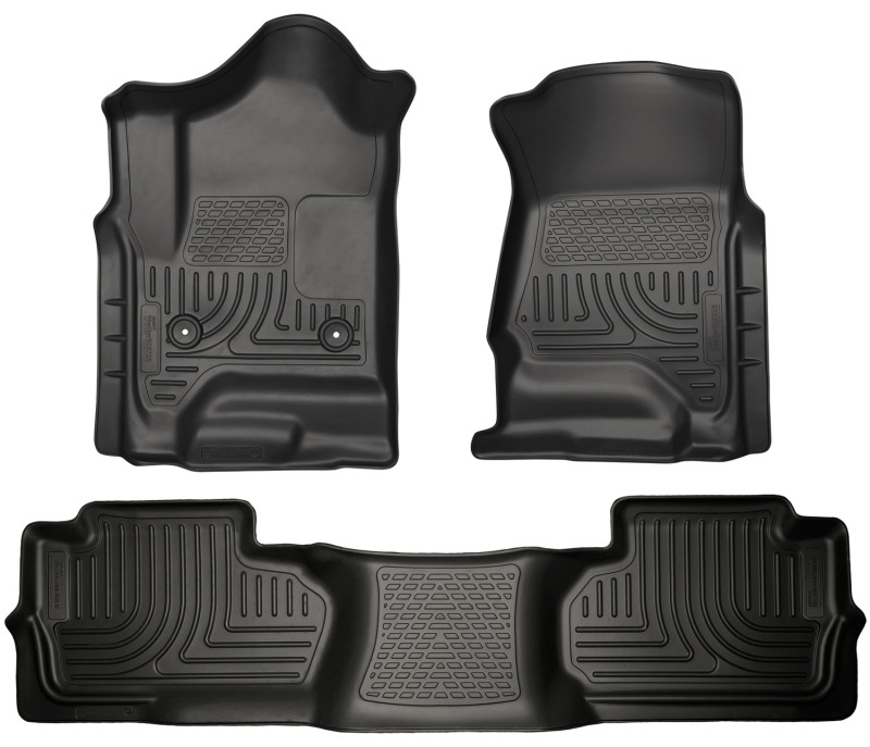 Husky Liners 14 Chevrolet Silverado/GMC Sierra Dbl Cab WeatherBeater Black Front&2nd Seat Floor Line thumbnail 5