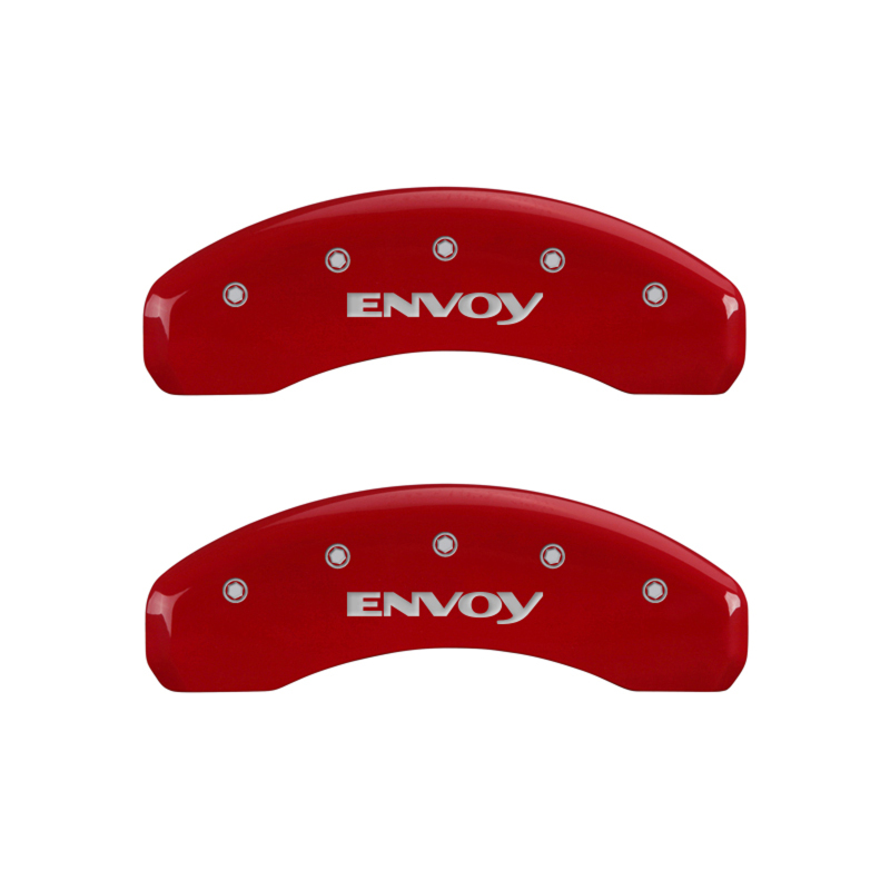 MGP 4 Caliper Covers Engraved Front & Rear Envoy Red finish silver ch thumbnail 9